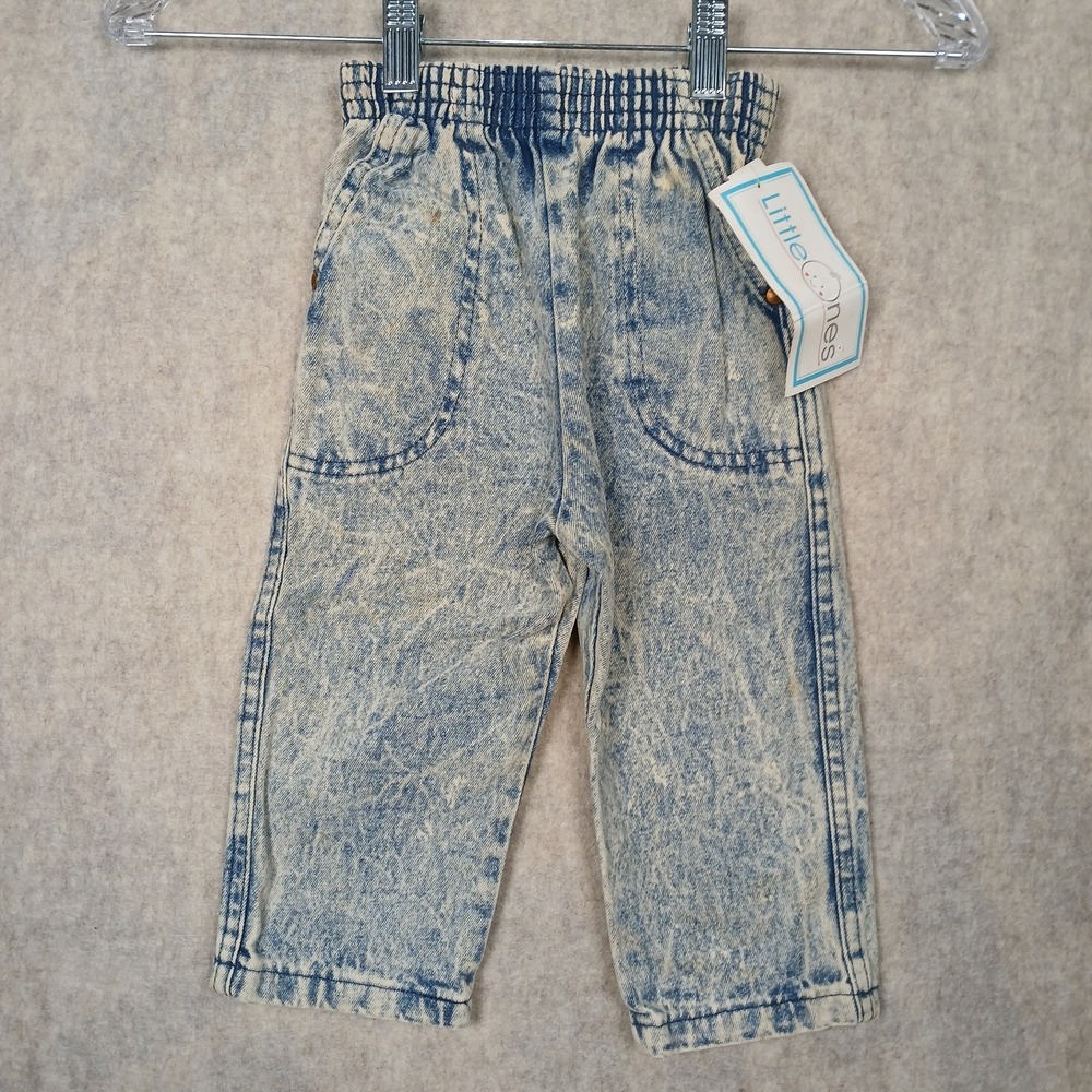 Vintage NWT Little Ones Acid Wash Jeans 24 month 80s 90s Cute Retro